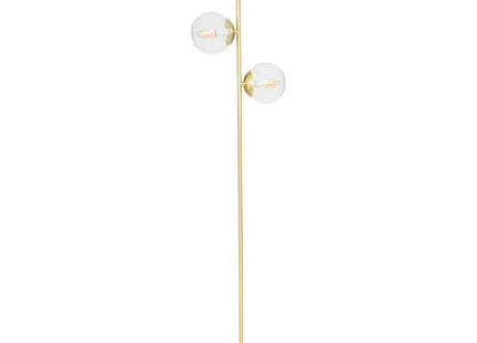 Velador de pie recta de metal, 162 cm de alto, color dorado  - 195323
