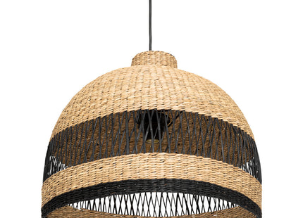 Lámpara suspendida en caña beige y negra D44cm - 195335