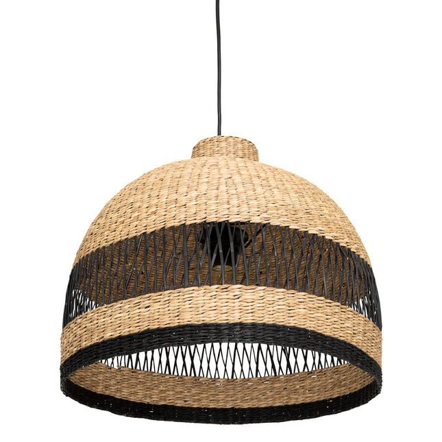 Lámpara suspendida en caña beige y negra D44cm - 195335