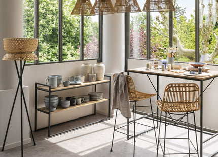 Lámpara suspendida "Judi" de 4 luces con aspecto de cuerda y metal - 195357