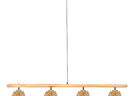 Lámpara suspendida "Judi" de 4 luces con aspecto de cuerda y metal - 195357