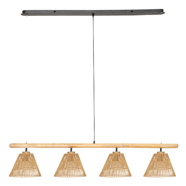 Lámpara suspendida "Judi" de 4 luces con aspecto de cuerda y metal - 195357