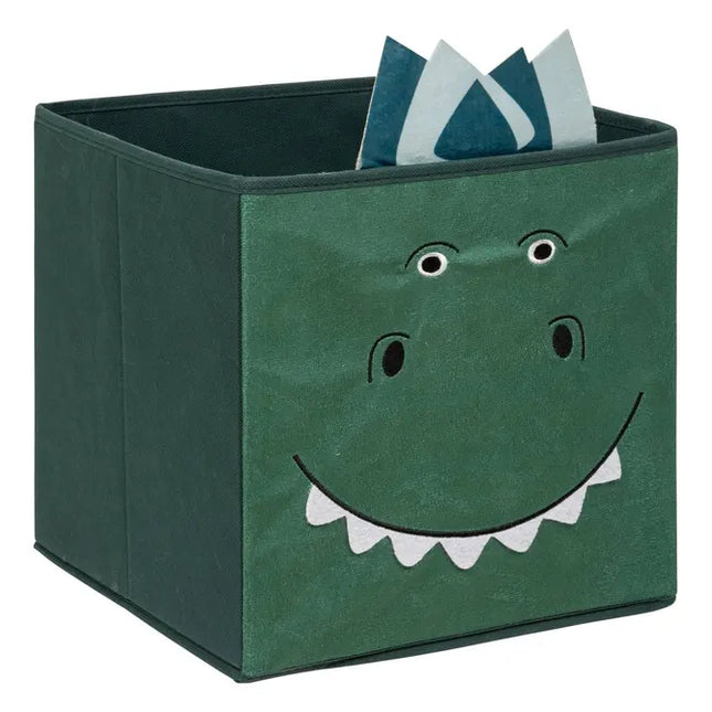Caja de almacenamiento verde con forma de dinosaurio, 29x29 cm - 195823