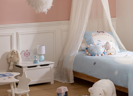 Lámpara suspendida de papel y plumas blanco D35cm - 195830