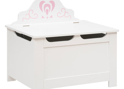 Baúl de almacenamiento de "Corona" de madera blanca - 195831