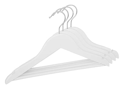 Juego de 4 perchas infantiles de madera L32cm blanco - 195840A