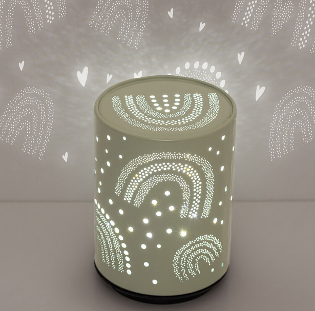 Lámpara de noche "Push" de metal verde celadón A11cm -  195865A