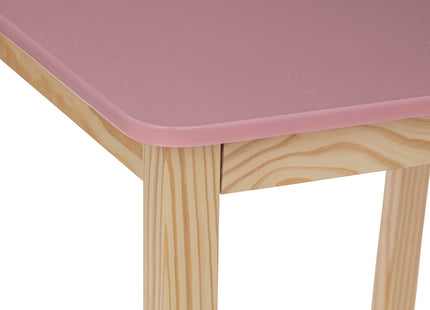 Mesa cuadrada "Classic" de madera rosa L60cm - 195882A