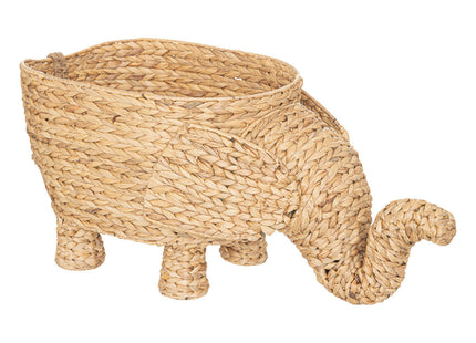 Cesta XL "Elefante" de jacinto de agua y metal - 195891