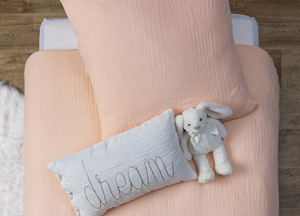 Almohada rectangular doble de gasa de algodón 50x30cm avellana - 195896D