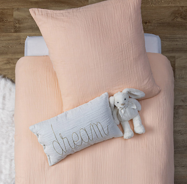 Almohada rectangular doble de gasa de algodón 50x30cm avellana - 195896D