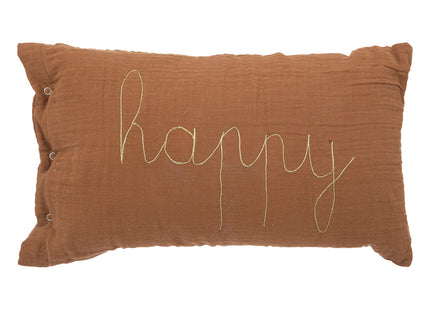 Almohada rectangular doble de gasa de algodón 50x30cm avellana - 195896D