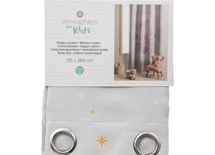 Cortina infantil opaca "Château" rosa claro 135x260cm - 195916