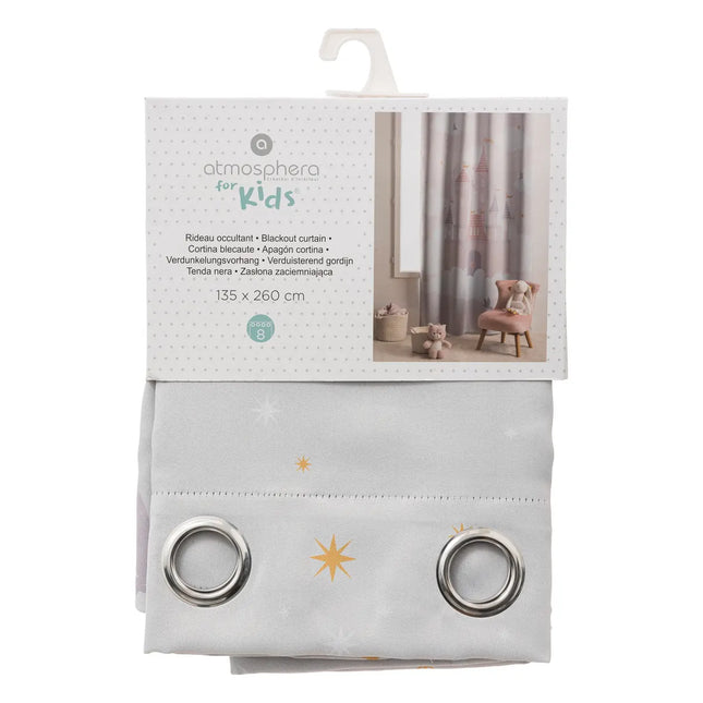 Cortina infantil opaca "Château" rosa claro 135x260cm - 195916