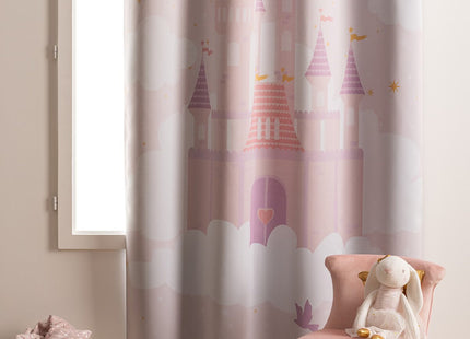 Cortina infantil opaca "Château" rosa claro 135x260cm - 195916