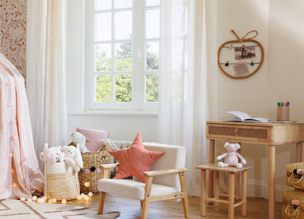 Escritorio infantil de madera de caucho efecto caña - 195921