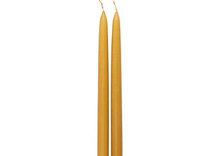 Juego de 2 velas de algodón "Hugo", 30 cm de alto, color amarillo mostaza - 196006B