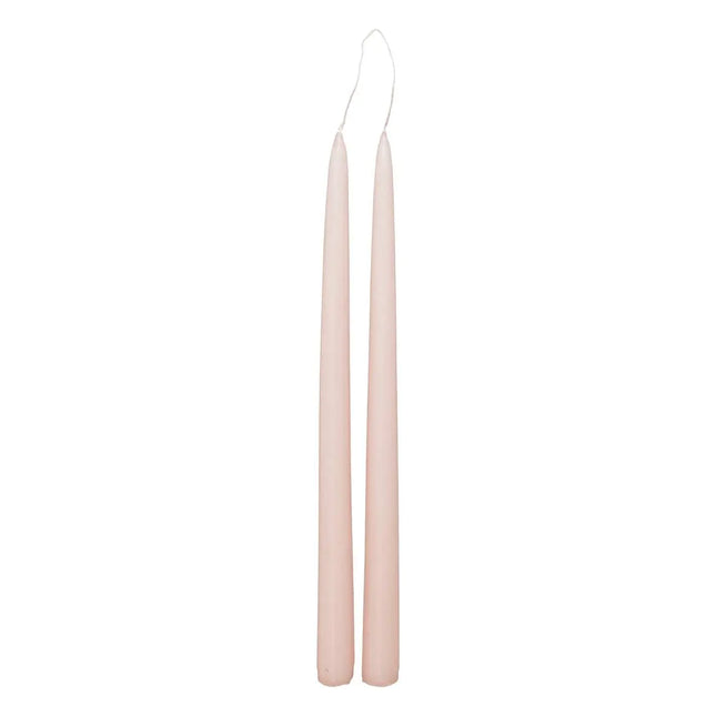 Juego de 2 velas de algodón "Hugo", 30 cm de alto, color rosa - 196006G