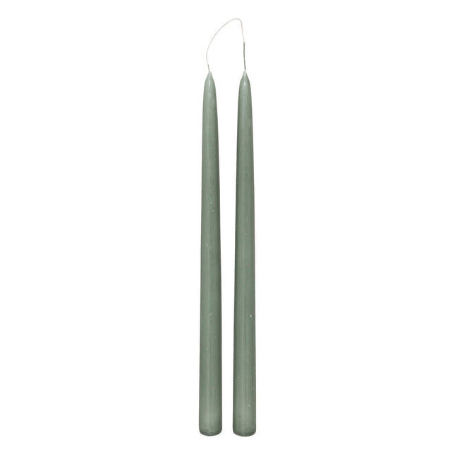 Juego de 2 velas de palo "Hugo" A30cm color verde celadón - 196006H