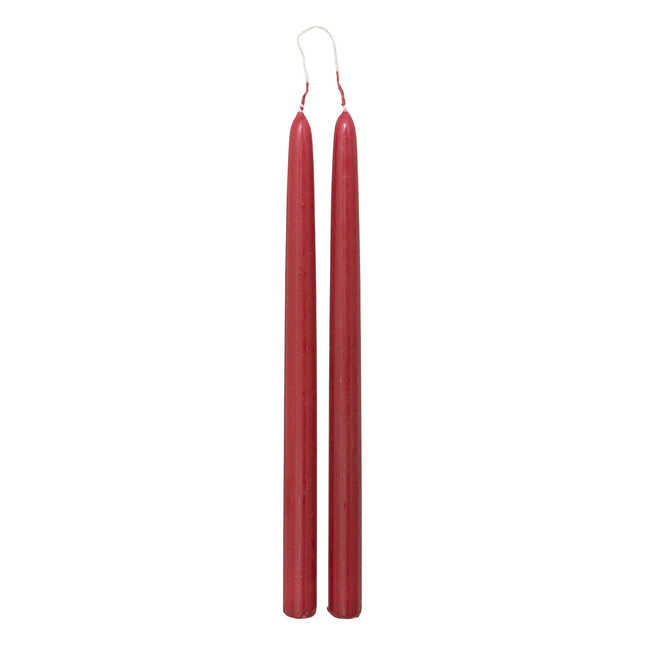 Juego de 2 velas de palo "Hugo" A30cm color rojo - 196009