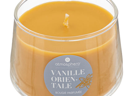 Vela perfumada "Izor" en pote de cristal 110gr aroma Oriental Vainilla color ocre - 196028A