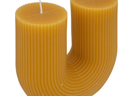 Vela en forma de U "Demi" A12cm color amarillo ocre - 196048B