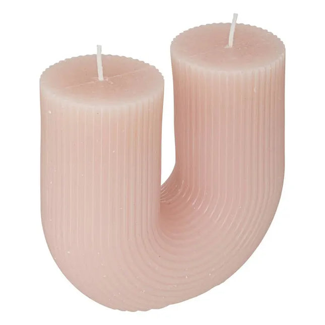 Vela en forma de U "Demi" A12cm color rosa - 196048G