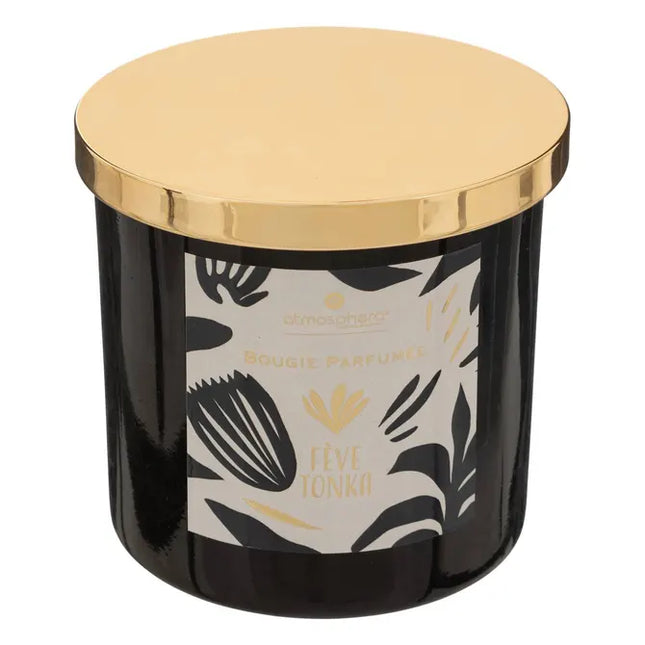 Vela perfumada "Plum" tarro de cristal de 400g haba tonka - 196074B