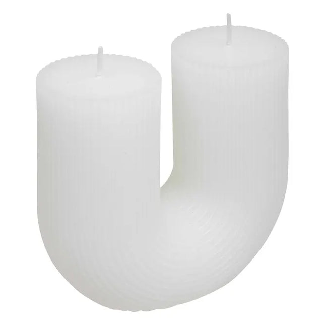 Vela en forma de U "Media" de 400 g, blanca  - 196112