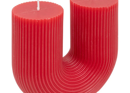 Vela en forma de U "Demi" A12cm color rojo - 196118