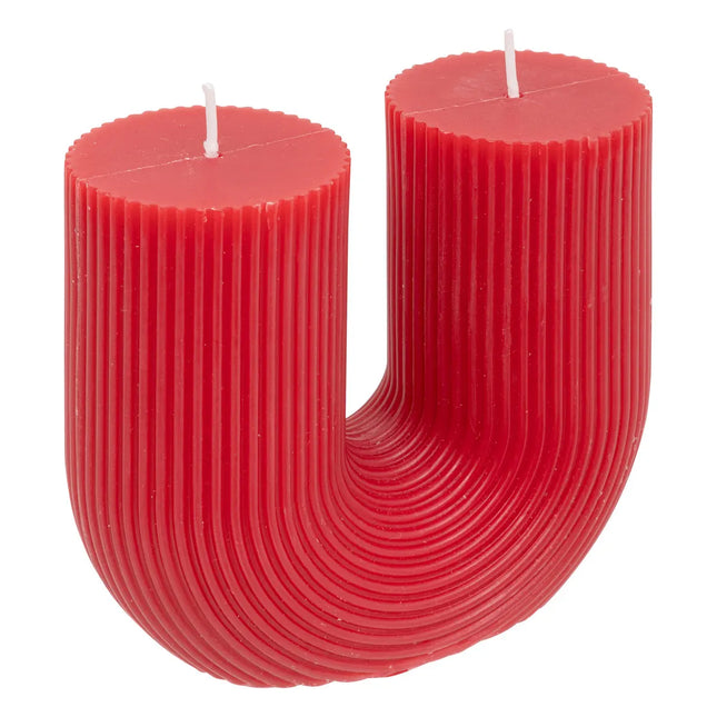 Vela en forma de U "Demi" A12cm color rojo - 196118