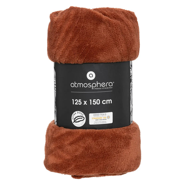 Frazada de franela “Zoa” 150x125cm terracota - 196215N