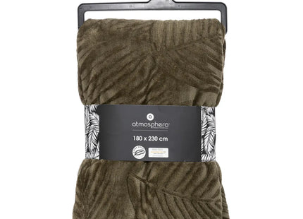 Frazada de franela “Zoa” 230x180cm verde caqui - 196216F