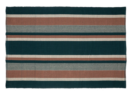 Alfombra decorativa de algodón azul pato y canela 120x170cm - 196266