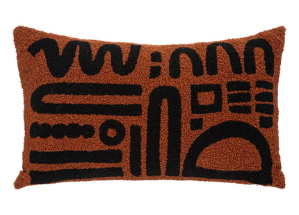 Almohada "Jaiko" rectangular bouclette marrón caramelo 30x50cm - 196271B