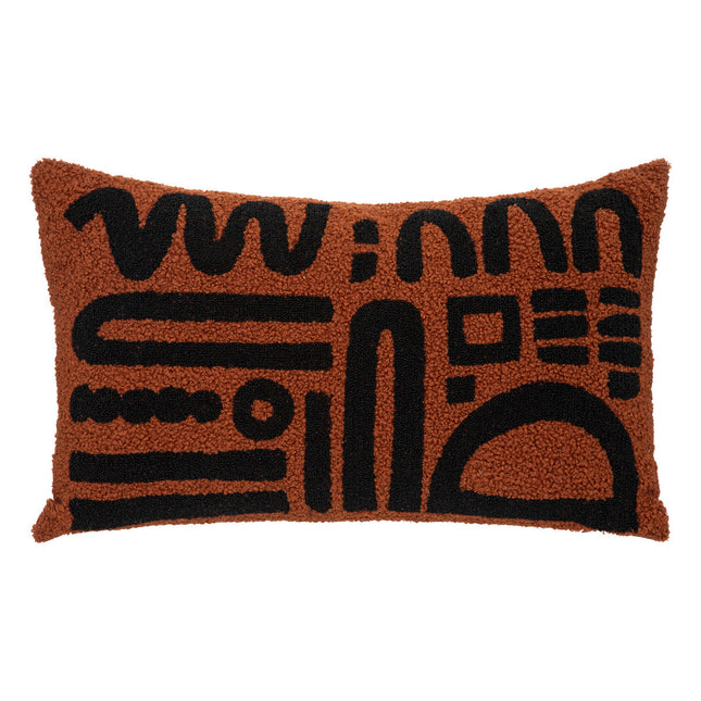 Almohada "Jaiko" rectangular bouclette marrón caramelo 30x50cm - 196271B