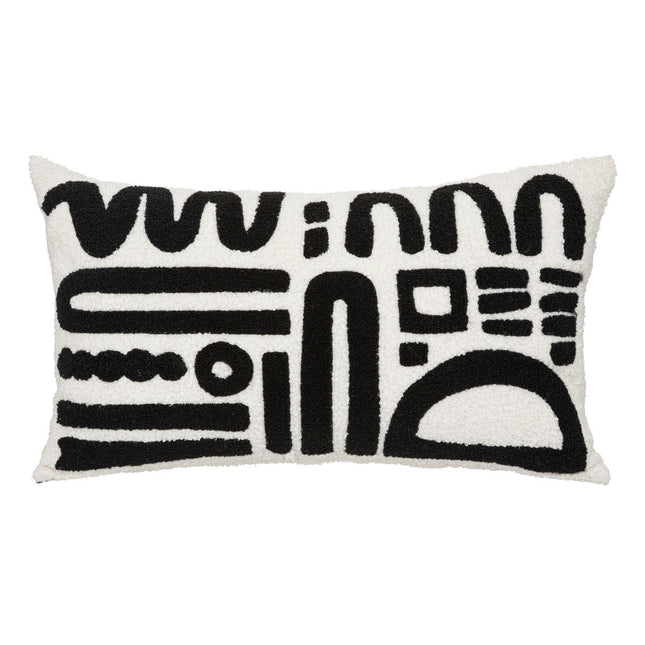 Almohada "Jaiko" rectangular bouclette blanco caramelo 30x50cm - 196271F