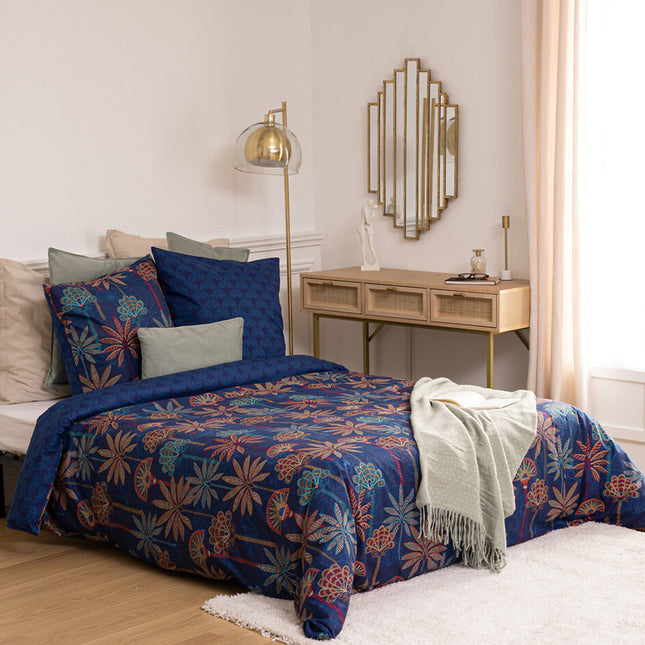 Juego de cama "Papira" algodón azul 240x220cm - 196287