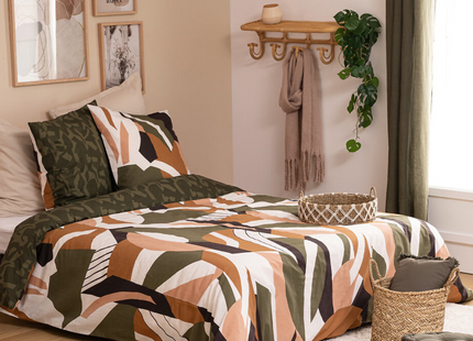 Juego de cama "Arik" algodón verde caqui 260x240cm - 196288