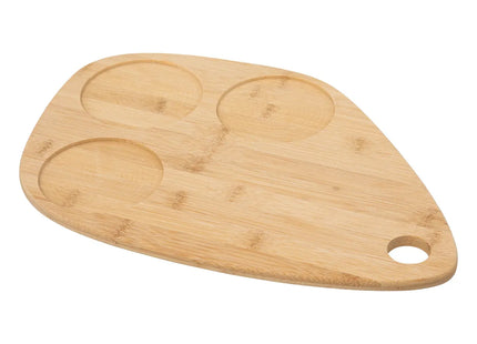 Set de aperitivo de 4 piezas en bambú y porcelana negra - 196388B