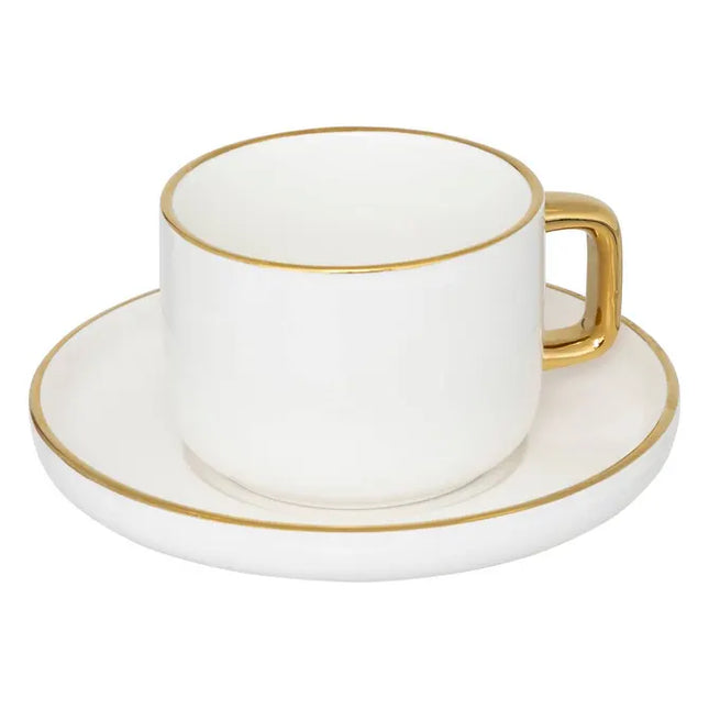 Taza y platillo de porcelana "Arya", 25 cl  - 196437
