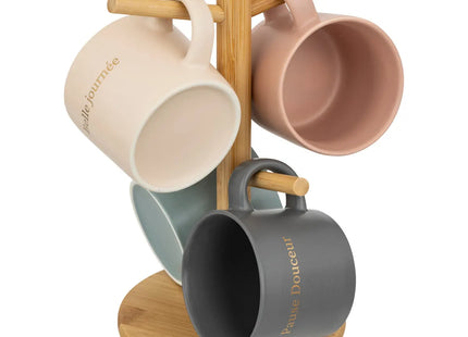 Rack de 4 tazas de porcelana "Belle Journée" 200ml - 196462