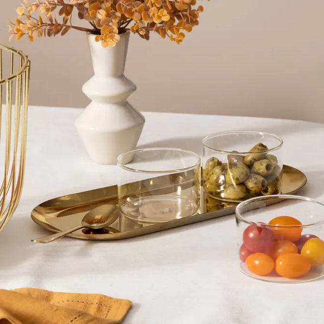 Set de aperitivos de cristal de 4 piezas "Otoño" - 196503