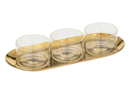 Set de aperitivos de cristal de 4 piezas "Otoño" - 196503