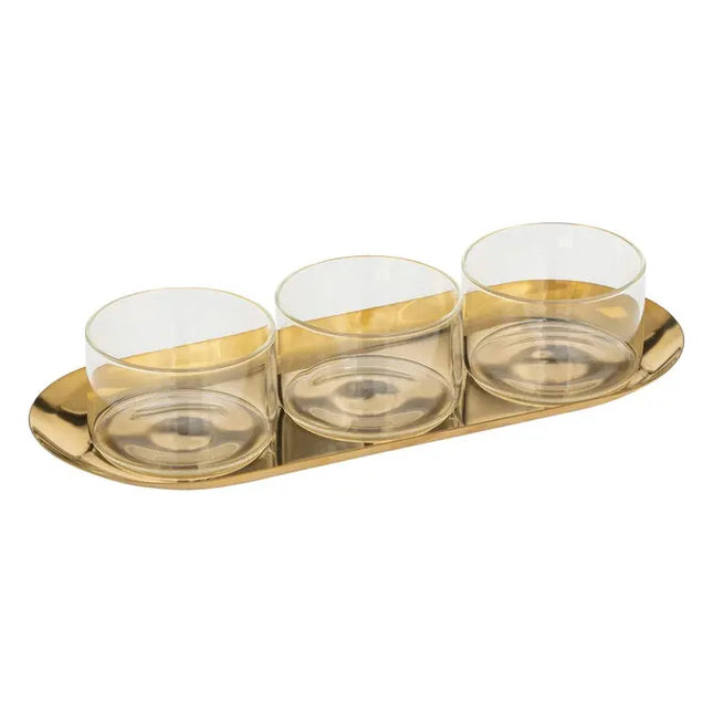 Set de aperitivos de cristal de 4 piezas "Otoño" - 196503