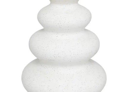 Jarrón de cerámica "Olme", 20 cm de alto, color blanco - 196677