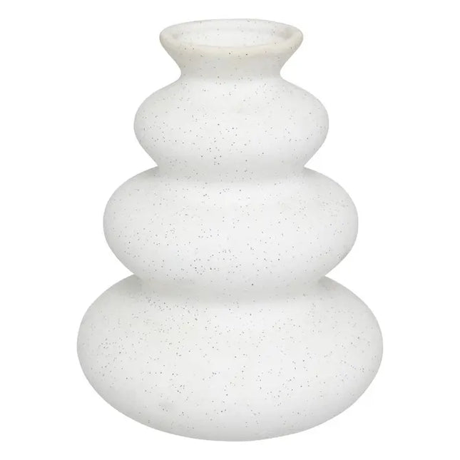 Jarrón de cerámica "Olme", 20 cm de alto, color blanco - 196677