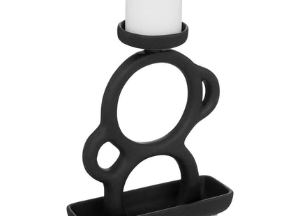 Portavelas "Olme" de cerámica negra A25cm - 196680