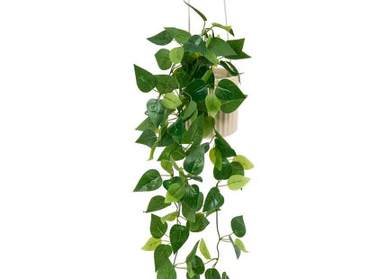 Planta colgante artificial, "Pool" maceta de cerámica beige  - 196705A