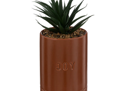 Planta artificial "Avi" en maceta de cerámica color Caramelo A20cm - 196732D